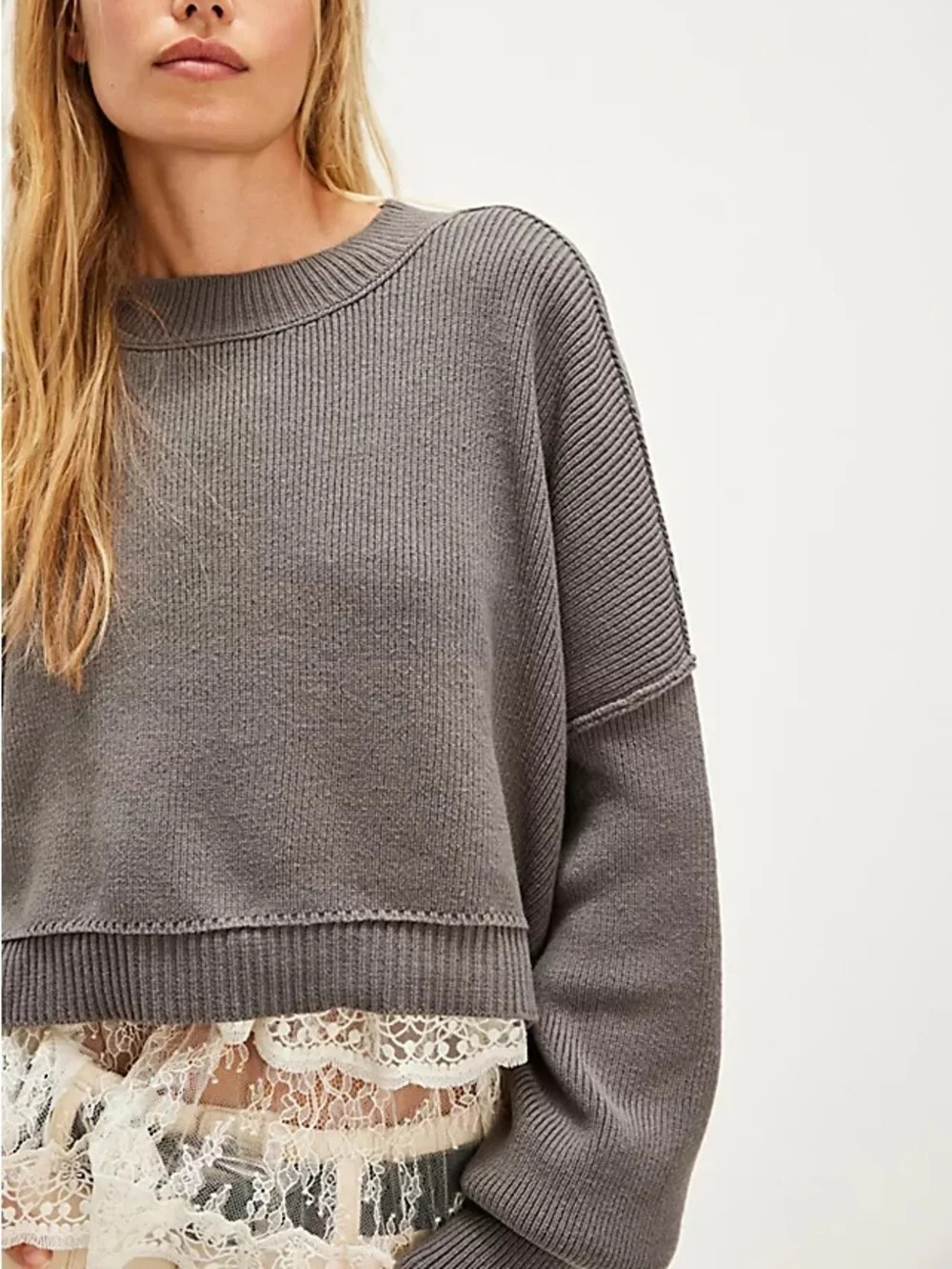 Free People Easy Street Crop Pullover
